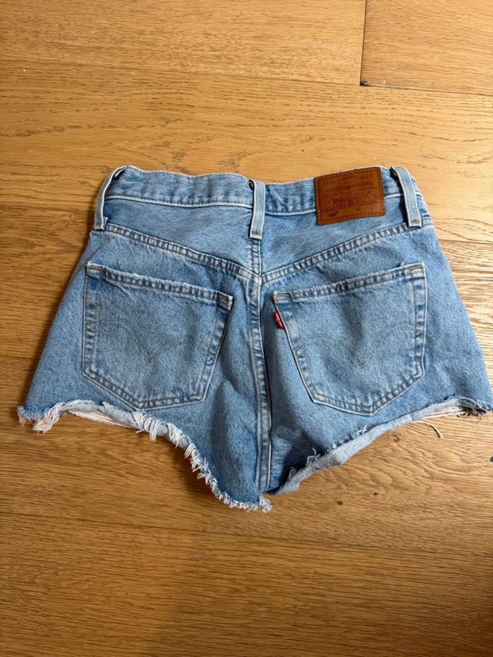 Levi's Light Blue Distressed Denim Cutoff Shorts - Women's